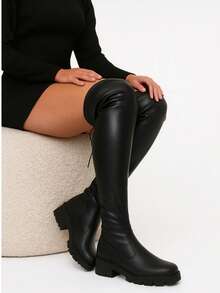 Women's Over-The-Knee Boots In Stretch Napa Leather | Black - 34 To 42 - 黑色 - 查看 2