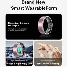 健康智能戒指，男女智能戒指健身追踪器 - 防水健康戒指，用于睡眠追踪器、心脏和血氧监测器、家庭护理健身戒指、步数和燃烧的卡路里计数器、手势滑动视频内置运动手势功能，请佩戴戒指用手指快速双击：切换视频，佩戴舒适（16mAh 可充电电池） - YJH-L08-L18 - 查看 6