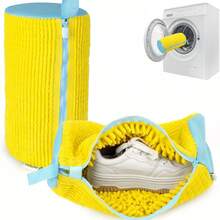 2 Sacchetti per lavare le scarpe in lavatrice - Set di 2 sacchetti per il lavaggio delle scarpe, sacchetto per lavare le scarpe con pulizia profonda a 360°, sacchetto riutilizzabile per lavatrice, sacchetti per lavare le scarpe sportive, colore giallo