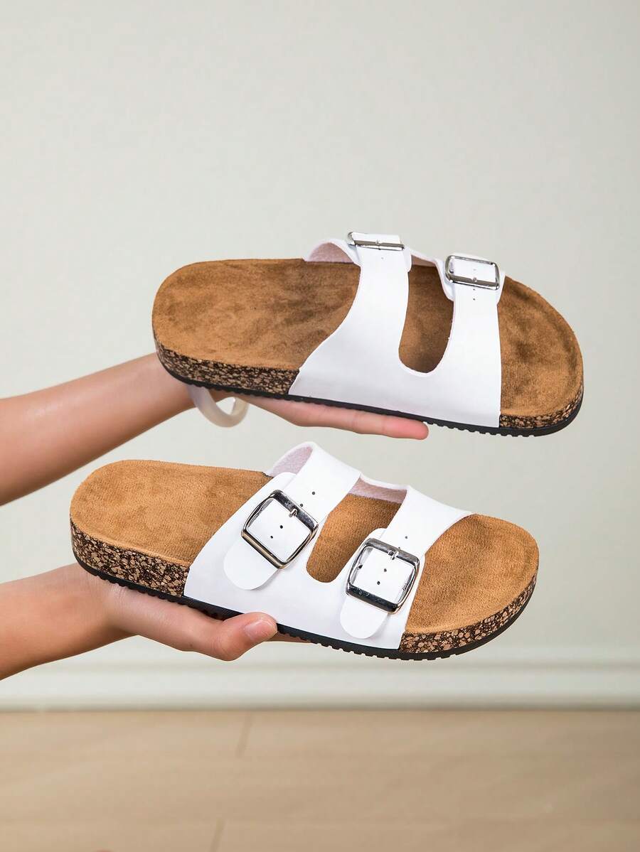 New Large-Size Men's Slippers With Soft Cork Soles, Outdoor Beach Slippers, Lightweight And Comfortable Home Non-Slip Women's Slippers - trắng - Xem 1