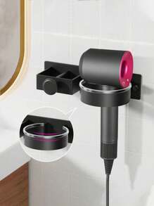 Hair Dryer Stand, Wall-Mounted Non-Drilling Bathroom Hair Dryer Storage Rack, Straightener Electric Clamp Iron Storage Rack, Hair Curler Storage Rack For Barber Shops In Bathrooms, Hair Dryer Ironing Board Stand, Bathroom Accessories, Room Decor