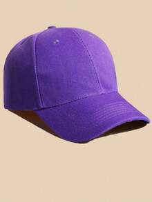 1pc Women's Plain Baseball Cap, Outdoor Sun Hat,Summer,Beach - Purple - View 5