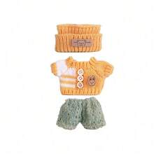 Ropa de muñeca de 17 cm, compatible con Labubu, incluye 3 conjuntos - Sombrero de cubo de moda, suéter y pantalones o conjunto de falda, adecuado para muñeca de 17 cm, accesorios de figura de muñeca lindos para jugar y exhibir (zapatos y muñeca no incluidos) - Multicolor - Ver 8