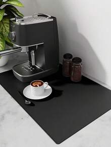 2 tấm thảm cà phê silicon 2 trong 1 & thảm lau bát đĩa, thảm quầy pha cà phê 24''x16'' có thảm lau bát đĩa có thể tháo rời cho mặt bàn bếp, phụ kiện quầy pha cà phê vừa vặn dưới máy pha cà phê, máy pha cà phê, bình pha cà phê, máy pha cà phê espresso, giá để bát đĩa - Nhiều màu - Xem 4