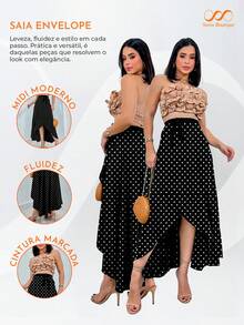 Falda Cruzada Larga Con Envoltura Y Amarre, Estilo Del Blog De Moda - Ver 3