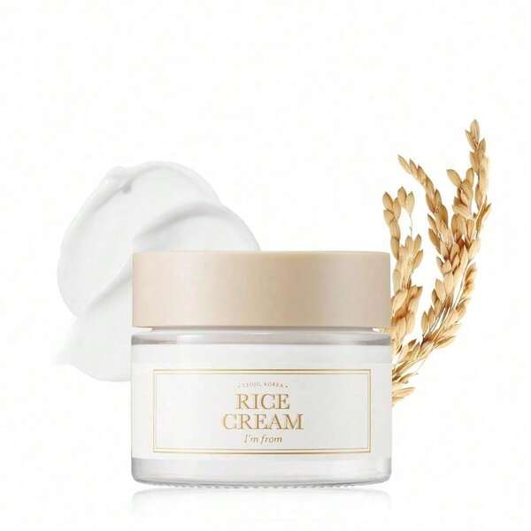  I'm From Rice Cream 50g 1.76 Ounce, Rice Bran Essence With Ceramide, Glowing Look, Improves Moisture Skin Barrier