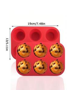 1 件 6/12 杯硅胶松饼盘，用于制作蛋糕、松饼、巧克力、面包、蛋挞和其他甜点，圆形松饼杯饼干蛋糕烘焙硅胶模具、冰淇淋果冻模具、香薰蜡烛模具 - 彩色 - 查看 10