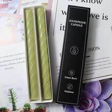 2pcs Drip-Free Threaded Cone Bar Candle, Unscented, Spiral Candle, Smokeless Dinner Candle, 10 Inch Long Lasting Burning For Home Decoration Christmas Gifts