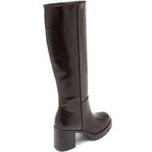 Bottes hautes à talon large effet cuir – Élégance intemporelle pour l’automne-hiver純色Casual休閒TPU無室外 - 棕色 - 查看 5