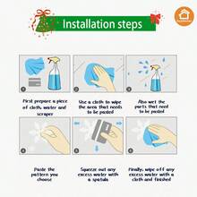 SUPSTICKER 1/2pcs 12.79*9.33inch Cartoon Christmas Snowman, Reindeer And Santa Claus Element Home Decor Stickers, Double-Sided Transparent PVC Window Decals, Self-Adhesive For Living Room, Bedroom, Kitchen, Mall Display, Creates Holiday Atmosphere - Multicolor - View 11
