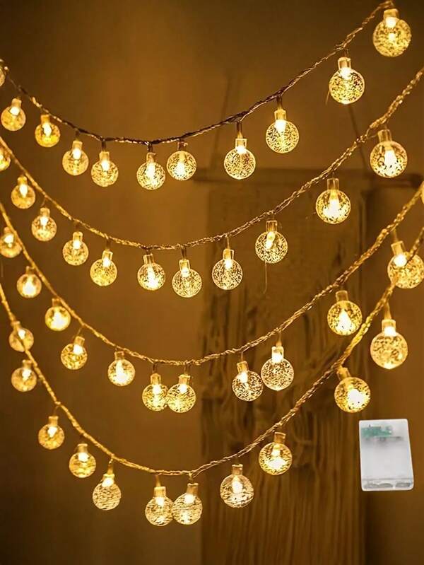 1 pieza, Luces de cadena de bolas de burbujas, Luces de hadas interiores a batería, Luces de cadena interiores para fiesta, dormitorio, sala de estar, decoración de aula, luces de hadas de globo (batería no incluida)