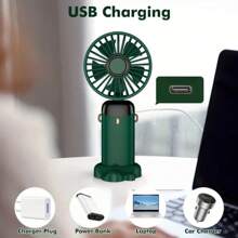 1 PC Summer Essential Mini Handheld USB Fan For Both Boys And Girls. Solid Color Electroplated, Fashionable Color Design. Comes With A Hanging Base. Stand-Up And Foldable Quality Fan. Five Blades With Strong Wind Force.