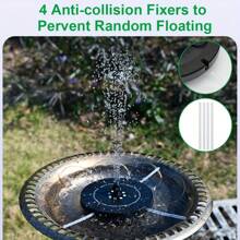 1 件高品质太阳能 7 色变色鸟浴喷泉泵，适用于户外露台、花园、小池塘和景观装饰、母亲节、生日礼物、婚礼装饰，电池容量 1500mAh - 彩色 - 查看 5