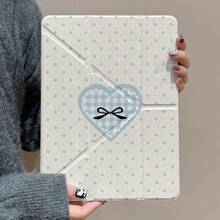 iPad Air 6 Hülle; Neue iPad Hülle für Air 5; Apple iPad Pro Tablet 11, 10. Generation, Mini 7 mit Stift, IP9 Nine Y Fold, 10,2 Zoll, 8 Anti-Biege, 5 Blaues Herz