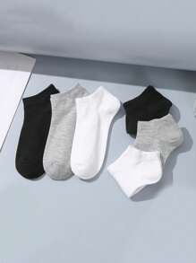 40 Pairs Assorted Black, White, Gray Solid Color Unisex Business Casual Low-Cut Socks, Soft & Lightweight, Suitable For Daily Wear