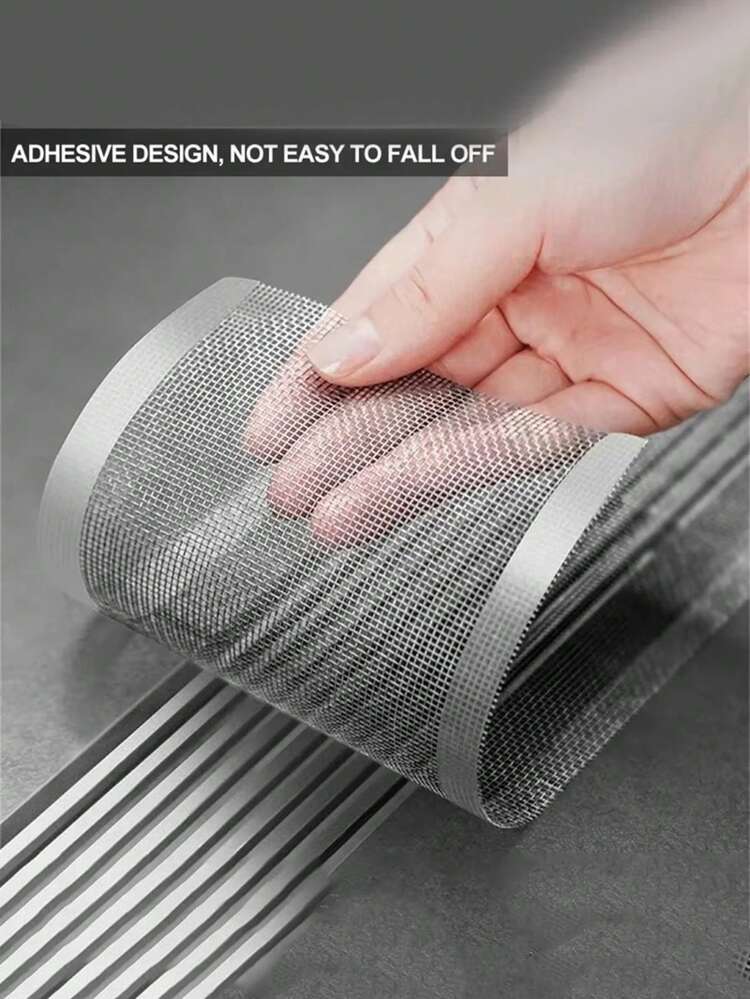 可切割淋浴排水毛发收集器自粘式地漏贴纸一次性网状浴室厨房水槽毛发过滤器 - 彩色 - 查看 3