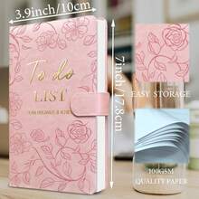 To Do List Notebook & Daily Planner, Leather-Bound With Magnetic Closure | 64 Undated Pages | Task/Water/Habit Tracker