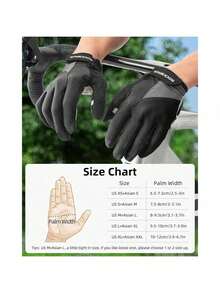 ROCKBROS 一双长指手套，配有凝胶垫，防滑透气，舒适男女通用设计，山地和公路骑行手套，指尖兼容触摸屏，四种颜色可选，是春秋骑行的必备品