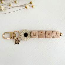 1pc Cute Daisy Keychain Customizable With Name/Initial Beads Great For Mother's Day Back To School Birthday Gifts Y2K - Multicolor - View 7