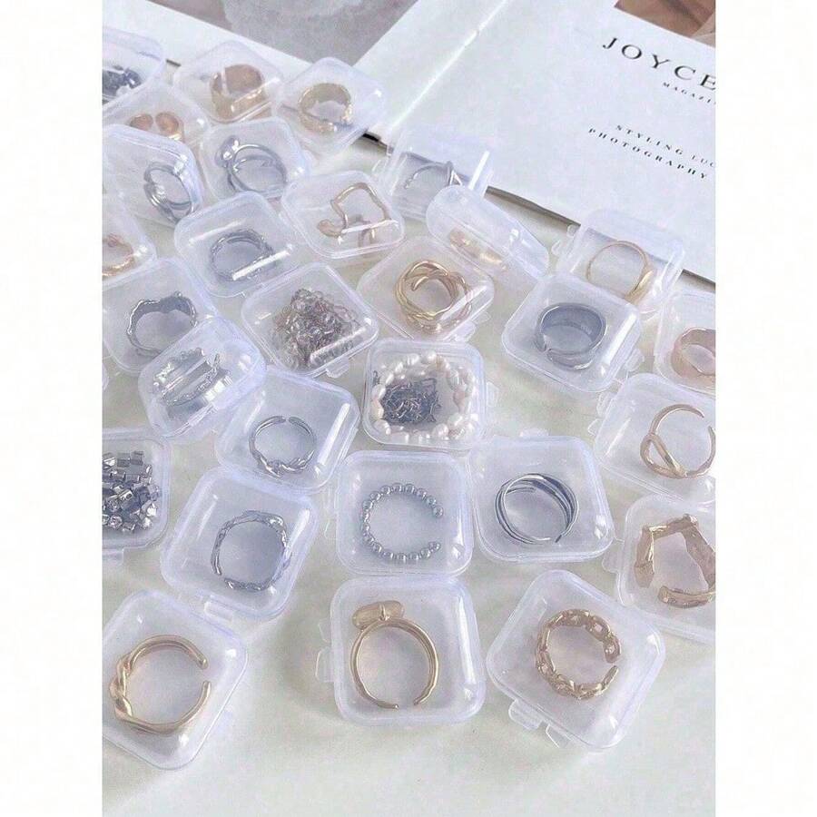 Mini Plastic Storage Box, Clear Jewelry Storage Box, Portable Earplug Pill Storage Case, Jewelry Beads Container With Lid, Multipurpose Organizer For Hardware Small Craft Gadgets