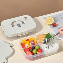 1pc Transparent Plastic Divided Lunch Box With Handle, Portable Leak Proof Bento Box With Compartment, Microwave Fruit Salad Food Storage Container Lunch Container, Meal Prep Box For StudentAdult Use In Home, Office, Camping, Picnic, Back To School - Multicolor - View 7