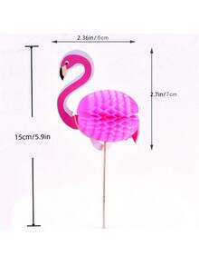 50pcs 3D Flamingo & Pineapple Fruit Cake Toppers, Party Cake Decorations, Cocktail Picks For Bar, Party, Cake - Multicolor - View 5