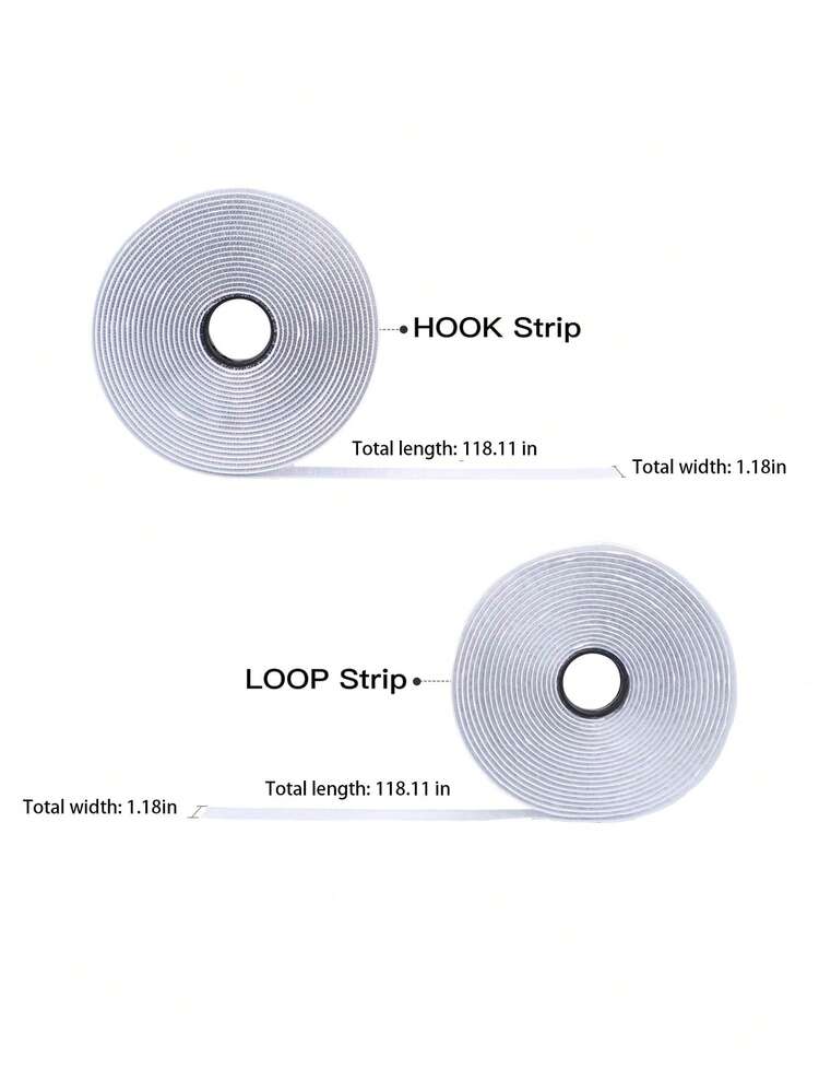 双面魔术贴固定带，带背胶，防滑，固定胶带，魔术贴，适用于地毯、纱窗、墙面装饰、汽车配件、沙发垫、插座、桌布、遥控器，白色 - 白色 - 查看 15