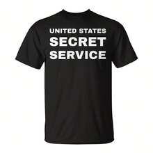 United States Secret Service Agent Front Print On Duty Usa T-Shirt - Black 7 - View 1