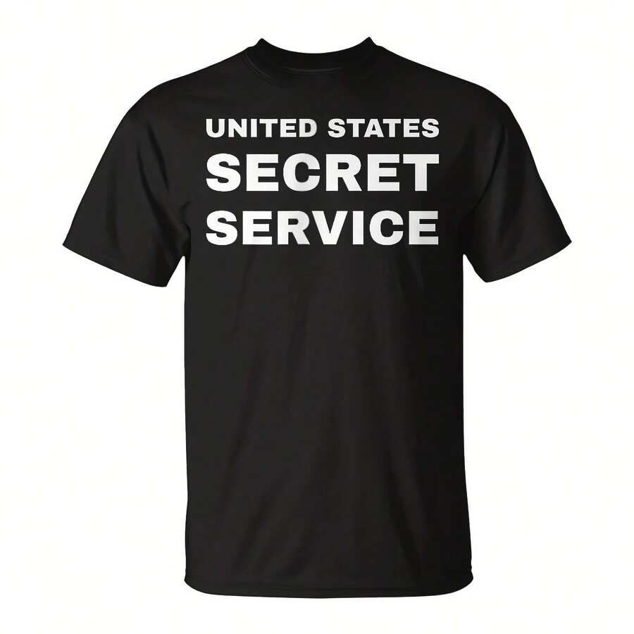 United States Secret Service Agent Front Print On Duty Usa T-Shirt - Black 7 - View 1