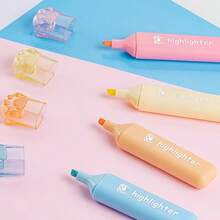 4/6 件装猫爪荧光笔 - 适合青少年和成人的粉彩学习马克笔，不晕染办公用品，考试准备必备品[返校季] - 馬卡龍色 - 查看 4