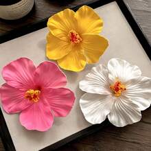 3pcs/1pc Women White, Pink, Yellow 7.5cm/2.95in Tie Dye Faux Flower Hair Clips, Fashion Versatile High-End Elegant Minimalist Solid Color Side Clips, Suitable For Daily Outing, Casual, Party, Commute, Vacation, Ponytail, Bun, Washing Face, Makeup, Outfit Accessory, Claw Clips, Hair Claws, Hair Slide, Hair Barrettes, Hair Accessories, Pink Accessories, Vacation Outfits Woman, Cute Accessories, Valentines Accessories - Multicolor - View 11