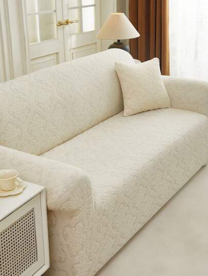 1 件提花弹力沙发套，现代风格防滑沙发套，适用于 L 型沙发和 1/2/3/4 座沙发，四季通用，易于安装和拆卸
