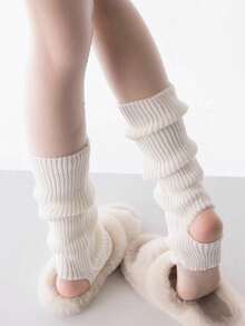 Women's Fashion Yoga & Ballet Leg Warmers , Heel-Exposing Workout/Dance , Knitted Stirrup Long Leg Warmers, Extra Soft Winter Warm, Cozy - Multicolor - View 5