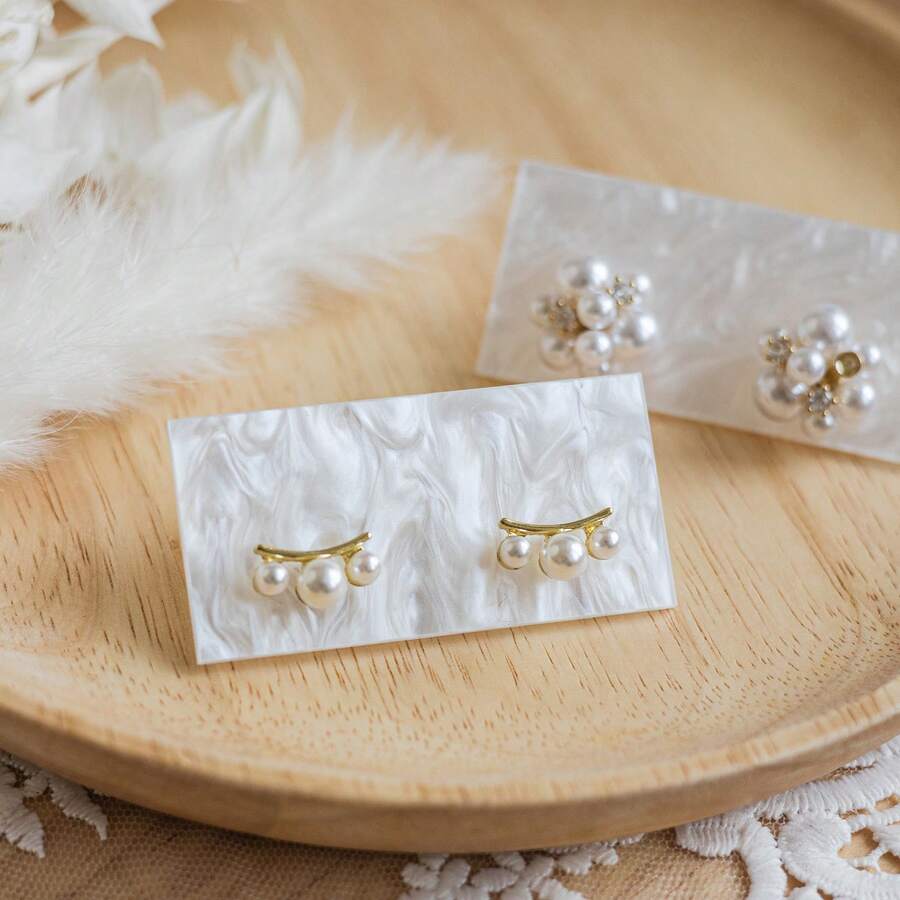 10/30pcs Wavy Earring Display Rack, Transparent Jewelry Organizer, Earring Stud Card Holder, Earring Display Board, Suitable For Jewelry Display, Photography Props For Women Storage Organizer Travel Holiday Essential Fall Decor Autumn Halloween,Room Decor - White - View 1