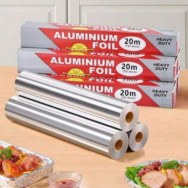 1 Roll Of Heavy Duty Aluminum Foil, 12 Inch Wide, BBQ Grill Wrapping Foil, Premium Aluminum Foil Roll For Wrapping, Suitable For Food Packaging And Storage