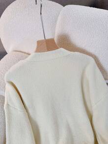 Plus Size Women's Solid-Color Long-Sleeved Front-Lace-Up Casual Cardigan Versatile Coat [Back-To-School Season]