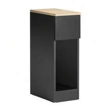 SoBuy Bedside Table With Drawer For Box Spring Bed, Sofa Table, Side Table, Narrow Telephone Table, Nightstand, Bedside Table, Black W X H X D Approx. 20 X 60 X 35 Cm FBT111 - 黑色 - 查看 2