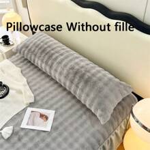 1 pieza Funda de almohada de peluche de conejo de unicolor minimalista, suave, resistente a las arrugas, transpirable, 1 pieza, sin relleno, adecuada para almohadas individuales/dobles/de pareja, inserto de almohada de peluche de leche espesado, doble cara de felpa, grueso y cálido, comodidad amigable con la piel tipo nube, funda de almohada de felpa tipo copo de nieve, de moda y sencilla, fina y cálida, 8 colores 4 tamaños, para dormitorio, habitación de invitados, dormitorio, uso familiar y de temporada
