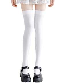 1/2/3 Peças Meias Dupla Face, Meias Femininas, Preto + Branco, Meias Modeladoras de Panturrilha com Pressão Leve, Meias de Comprimento Médio, Meias Estilo JK, Meias Esportivas, Adequadas para Uso Durante Todo o Ano, Estilo Y2k