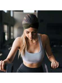 4 件/包高品质纯色宽发带，女士交叉打结运动瑜伽发带，时尚女孩头巾发饰秋季配饰秋季头巾女式头巾秋季头带冬季度假装女士 - 彩色 - 查看 9