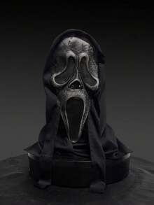 1pc Halloween Ghost Mask Horror Headgear Adult Prom Props Cos Scary Funny Scream Mask Grim Mask Death Terror Scream Mask Stage Show, Scream Dress Up Adult Cos Scary Scary