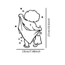 1 pieza Pegatinas para puerta de ducha de vidrio, pegatinas de pared para baño de niños, pegatinas impermeables y removibles con diseños lindos para decoración de baño de bebé, arte de pared y decoración
