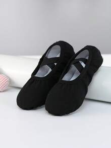 Children's Ballet Shoes, Black Indoor Soft-Soled Dance Shoes, Practice Shoes, Yoga Shoes, Flat Slippers - Black - View 1