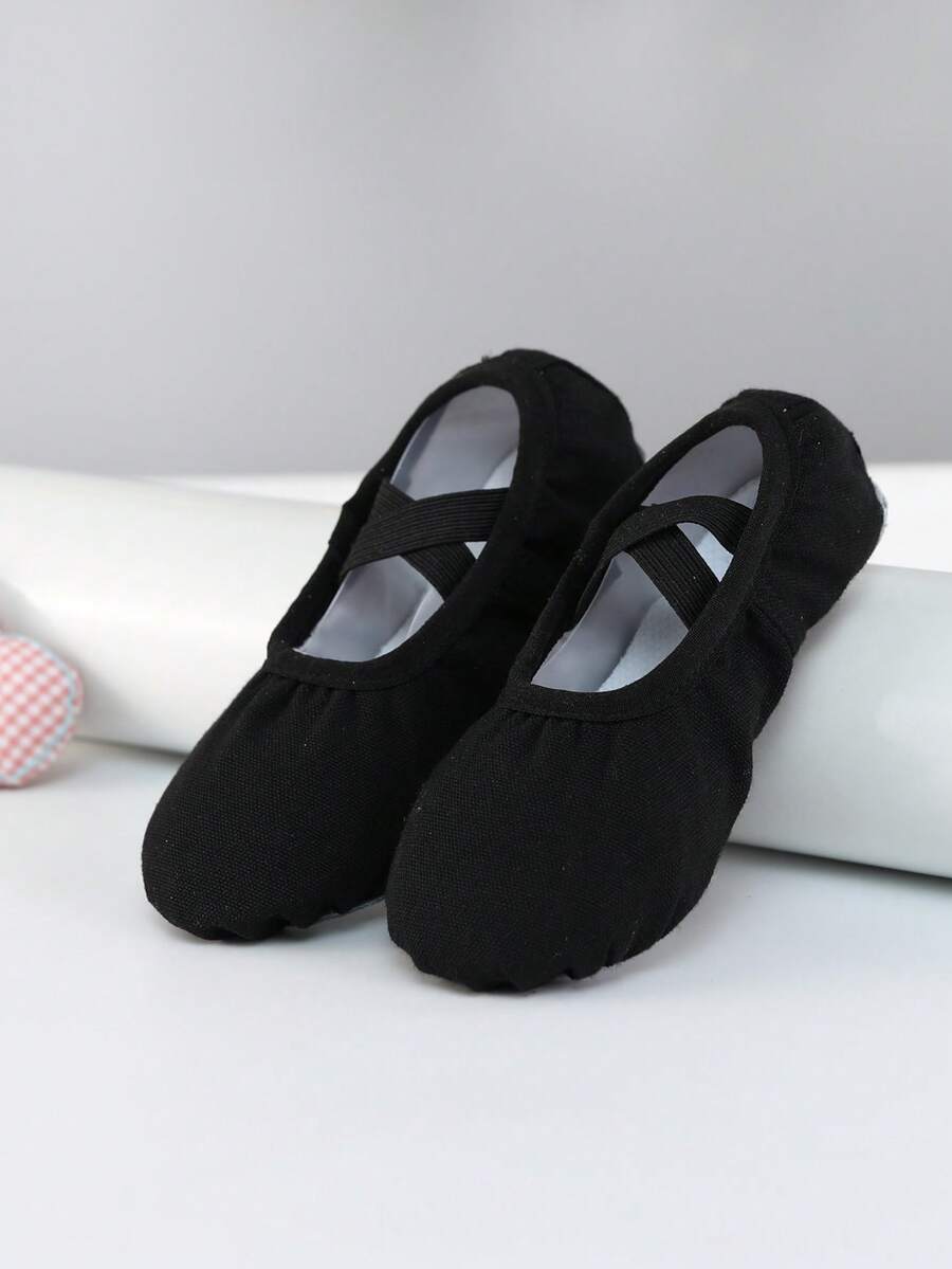 Children's Ballet Shoes, Black Indoor Soft-Soled Dance Shoes, Practice Shoes, Yoga Shoes, Flat Slippers - Black - View 1