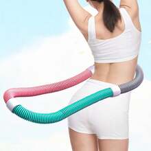 Weighted Fitness Hoop With Soft Spring, Foldable Waist Slimming Exercise Ring, Portable PVC Workout Equipment For Home Gym Adults - Phù hợp màu sắc - Xem 3