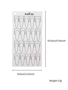 Acrylic Nail Practice Display Board, Double-Sided Oval, Almond, Square Nail Shape Templates, Reusable Practice Pad - Multicolor - View 6