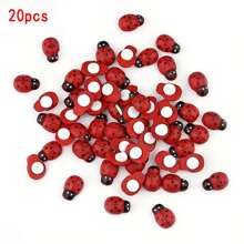 3/10/20/30/50 قطعة من الخنافس الخشبية الحمراء الواقعية، نموذج مصغر للحشرات، مغناطيسات، خنافس صغيرة مضحكة للنباتات المزروعة في أصص، ديكور للحرف اليدوية والتجميل والمناظر الطبيعية المصغرة وحفلات الحدائق والمنازل، تطعيمات خنافس خشبية مسطحة الظهر - الأحمر - مشاهدة 16