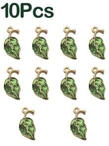 10Pcs Multicolor Alloy Leaf Pendant Colorful Leaf Charms For Jewelry Making Findings Crafting Accessory For DIY Necklace Bracelet - 10Pcs - View 11