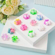 1/3/5/8/20 piezas Juguetes apretables de pata de gato de colores aleatorios, juguetes blandos y realistas de arcoíris Squishy hechos a mano, regalos de alivio de estrés suaves y lindos, relleno para bolsas de regalo, spinner de dedos - Multicolor - Ver 10