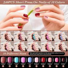 Nail Art Salon Sets600PCS Clear Coffin Nail Tips And 240PCS Short Press On Nails Set Clear Acrylic Nail Tips With Glue Nail Art Brushes And Nail Display Stand Nail Tips For Salons And Home DIY Nail Art - 透明棺材釘 - 查看 3
